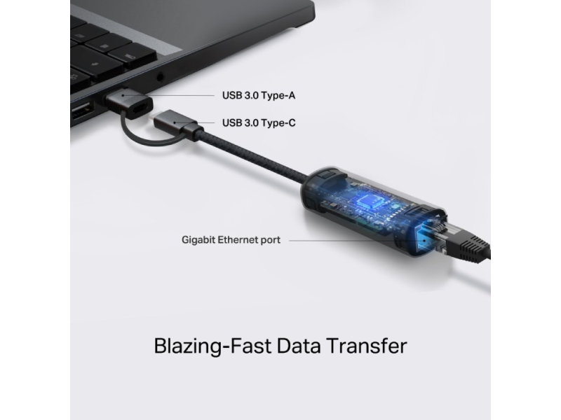 TP-LINK UE310C USB Type-C/Type-A to RJ45 Gigabit Ethernet Network Adapter