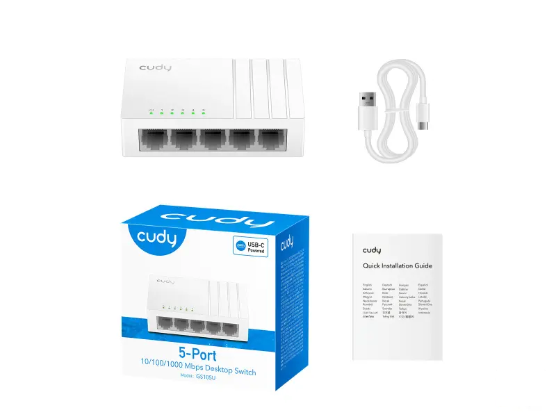 CUDY Switch GS105U 5-Port Gigabit USB-C (bez adaptera)
