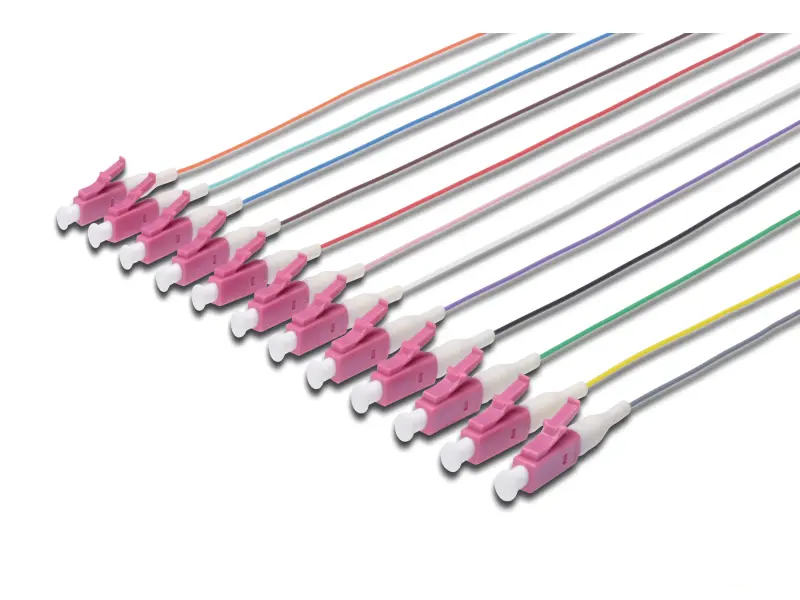 Digitus FO pigtail set, 12pcs, multimode, simplex, 2m, OM4, LC