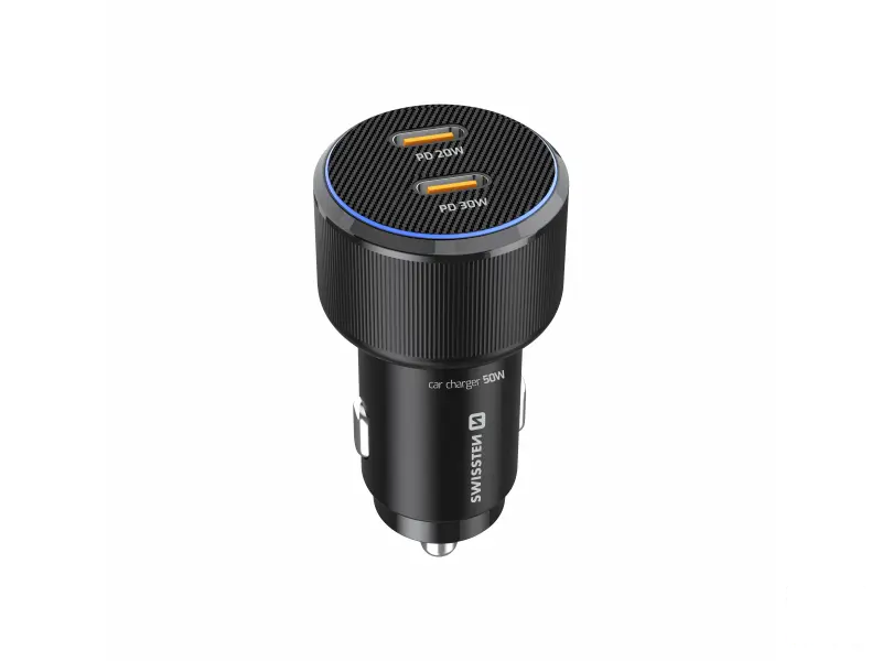 Swissten Adapter 2x USB-C PD, 50W BLACK