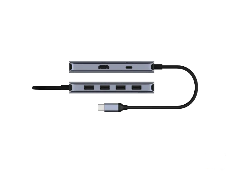 CUDY HUB UH500 6-in-1 1x HDMI 4K, 1x USB Type-C PD 100W, 4x USB A 3.2