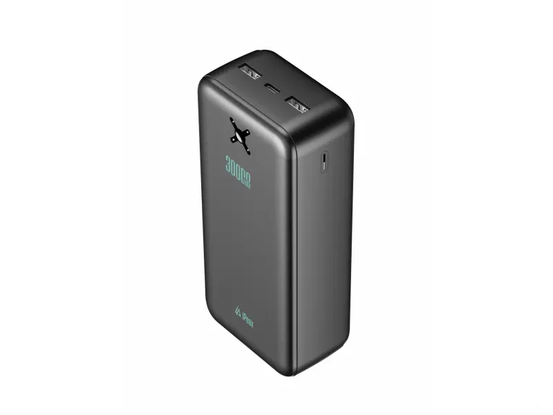 iPEAX Power bank 30000 mAh, 10.5W, 2x USB-A Black
