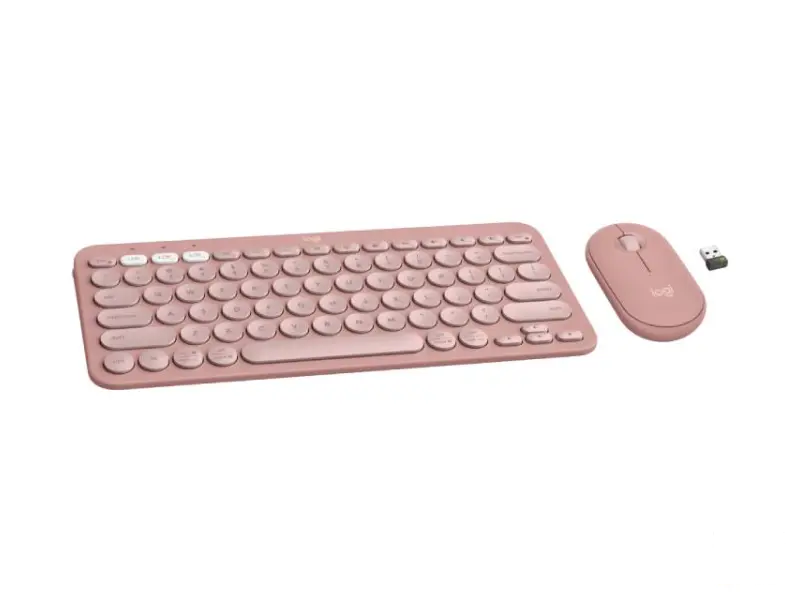 LOGITECH Pebble2 Wireless Combo US tastatura i miš roze 