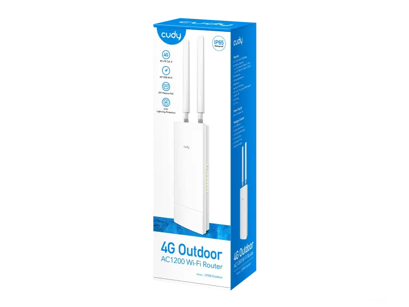 CUDY Router LT500 Outdoor AC1200 WiFi Mesh 4G LTE