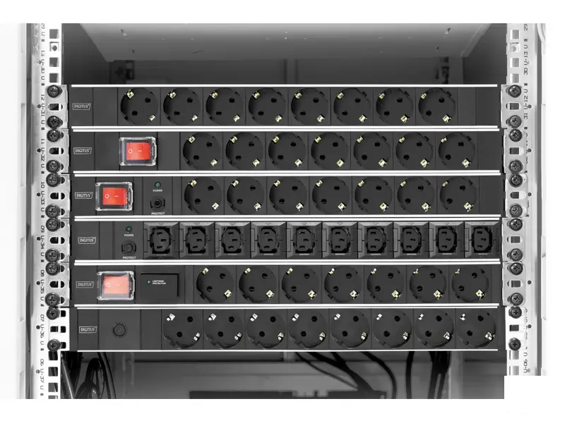 Digitus Napojna letva 1U Aluminum PDU, 19", sa prekidacem i zastitom, 7x safety outlet, 16A, 2m
