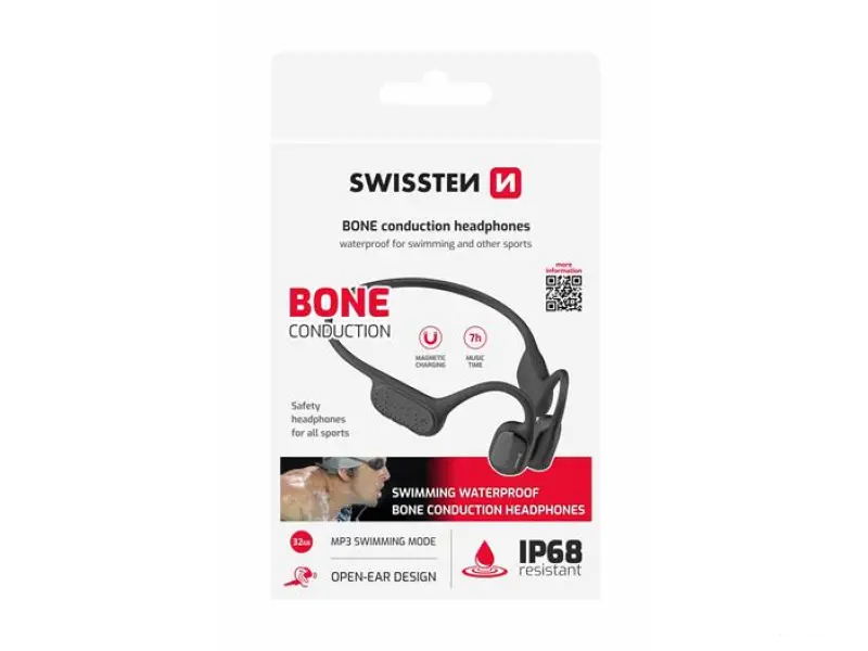 Swissten Slušalice Bone Conduction, Waterproof, Swimming mode