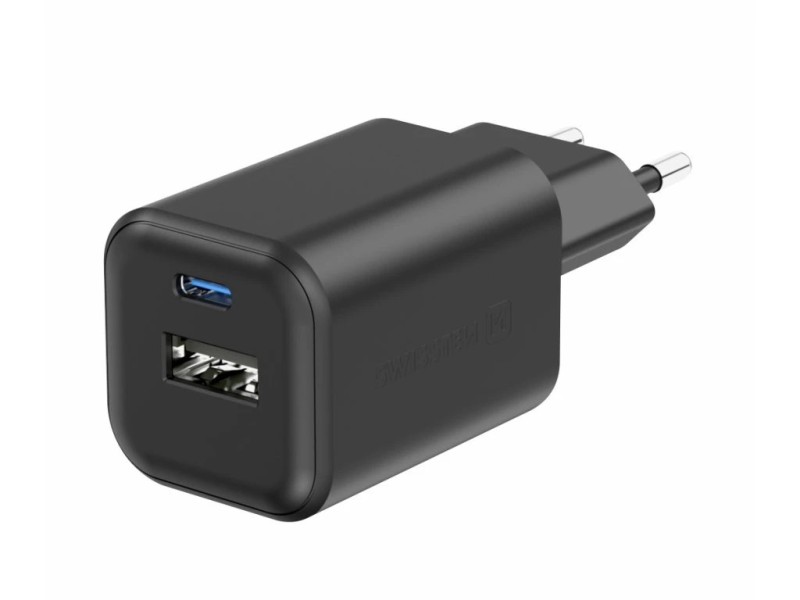 Swissten TRAVEL CHARGER EDGE GaN 1x USB-C PD 35W + 1x USB-A 18W QC BLACK