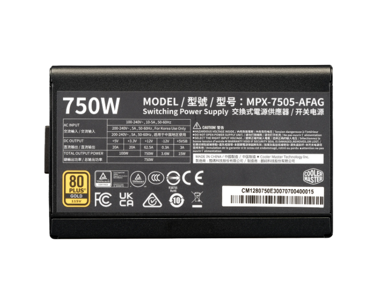 COOLER MASTER Elite Gold 750W napajanje (MPX-7505-AFAG-BEU) 5Y