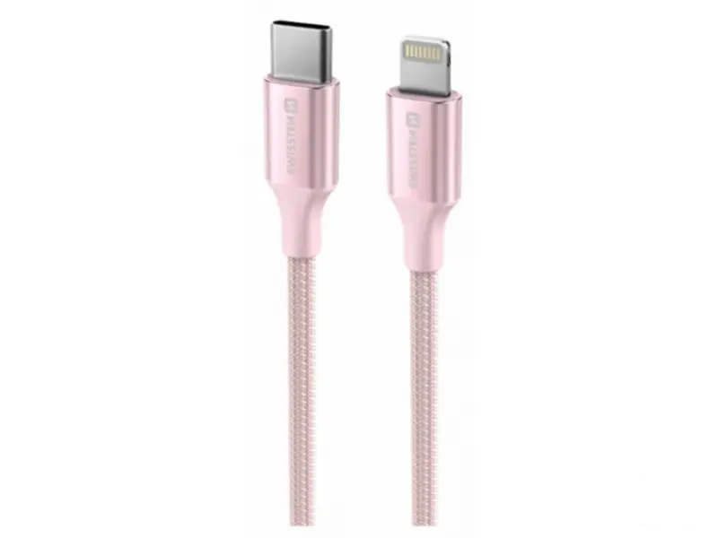 Swissten Data cable textile II USB-C / Lightning 1.5m Pink