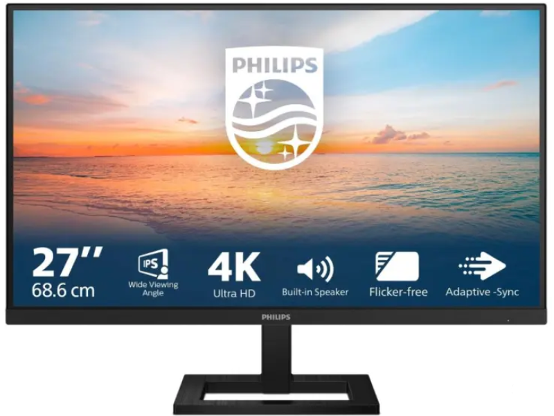 PHILIPS 4K Ultra HD IPS LED Monitor 27" 27E1N1800AE, 3840x2160, 4 ms,1000:1,DP*1/HDMI*2,HAS, 2 W x 2