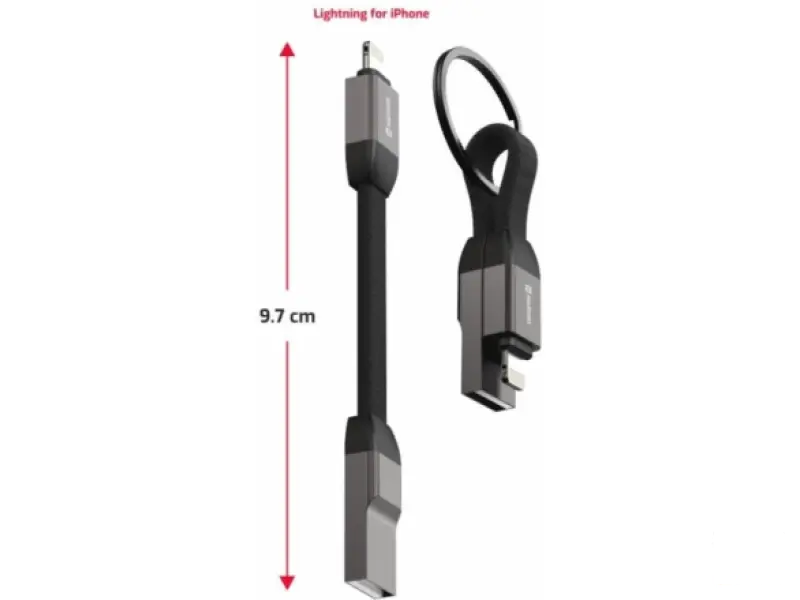 Swissten Kabl Magnetic keychain USB-A/ Lightning 9.7cm