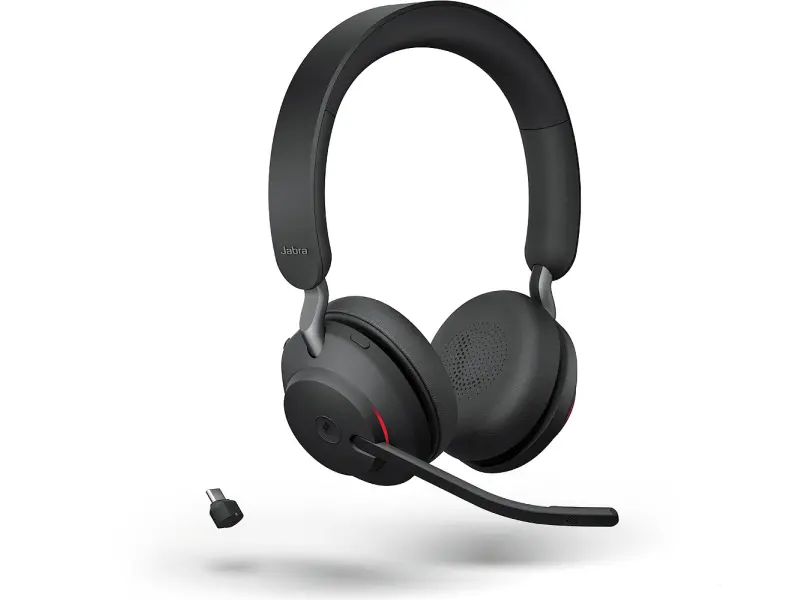 JABRA Evolve2 65 Stereo Wireless On-Ear Headset (Microsoft Teams, USB Type-C, Black)