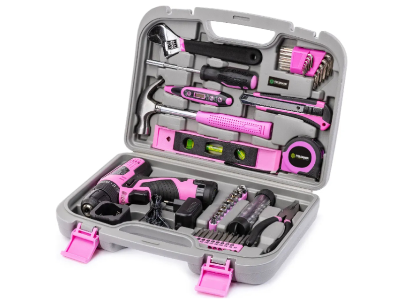 FIELDMANN FDG 5025-58R Set ručnog alata (58 delova) sa 12V bušilicom roze