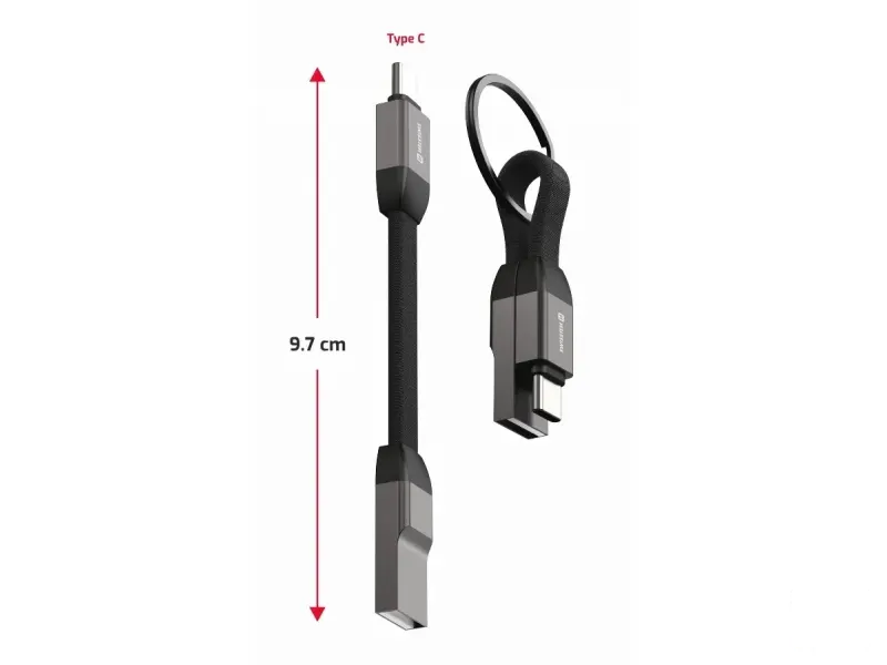 Swissten Kabl Magnetic keychain USB-A/ USB-C 9.7cm