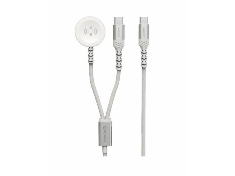 Swissten Kabl 2in1 punjač za Apple Watch i USB-C, USB-C 1.2m White