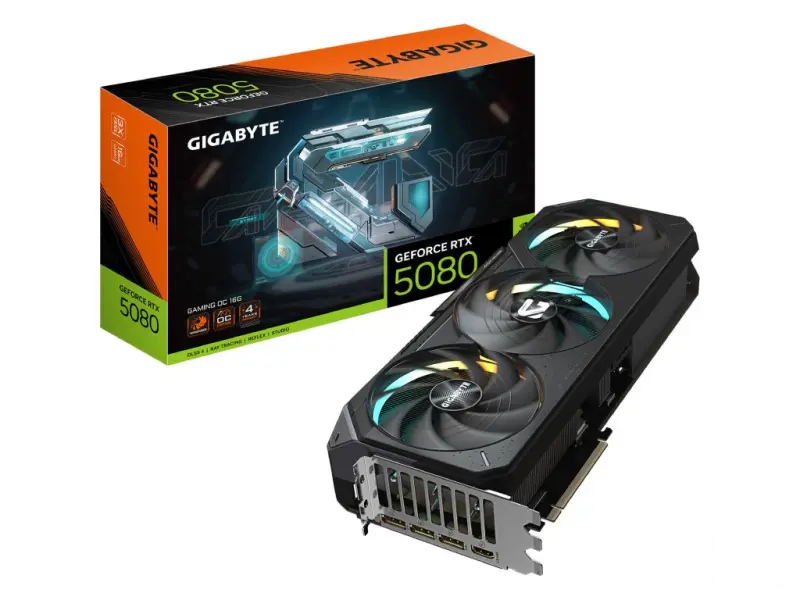 GIGABYTE VGA GeForce RTX 5080 GAMING 16GB GDDR7 OC Edition, 256-bit, DP*3(2.1b)/HDMI*1(2.1b)