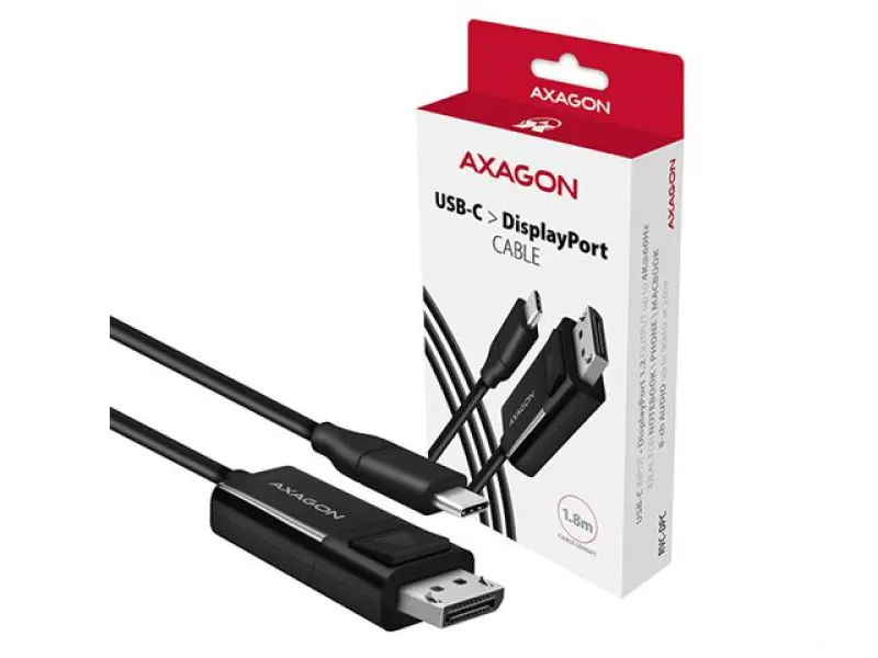 AXAGON USB-C -> DisplayPort cable 1.8m 4K/60Hz