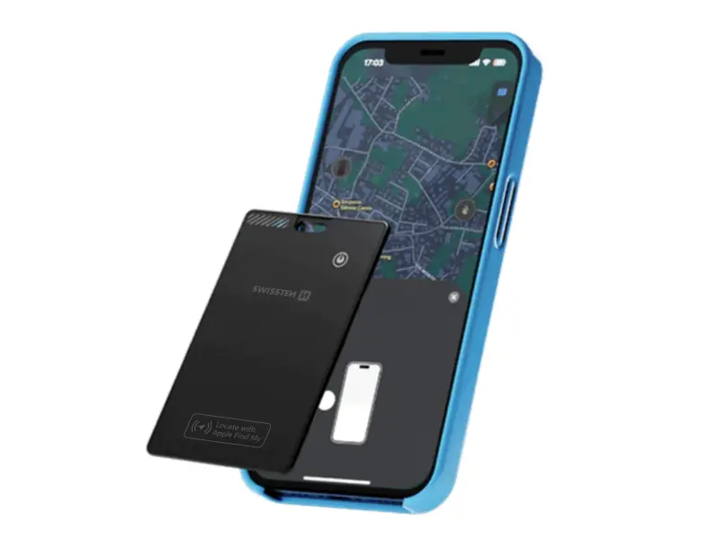 Swissten Find Card Smart Locator With Apple Find My Function - Black