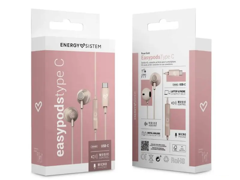 ENERGY SISTEM EasyPods Rose Gold type C slušalice (M45928) 
