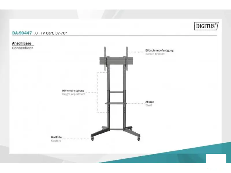 Digitus TV mobilni podni nosac sa policom, do 50kg, 37"-70"