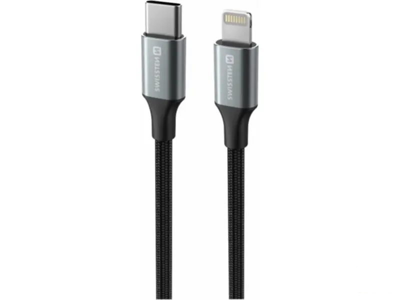 Swissten Kabl textile II USB-C / Lightning 1.5m Black