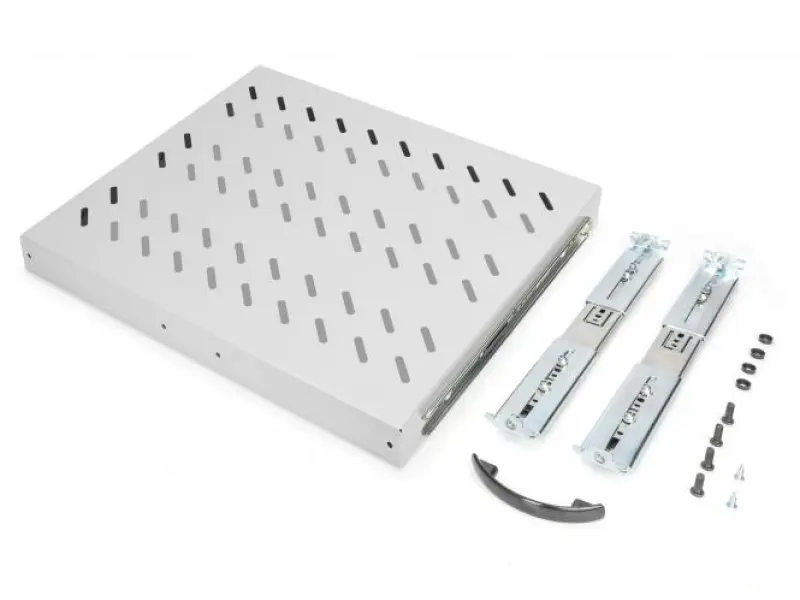 Digitus Polica na izvlacenje 483 mm (19"), nosivost do 25 kg, 40x485x368 mm, siva