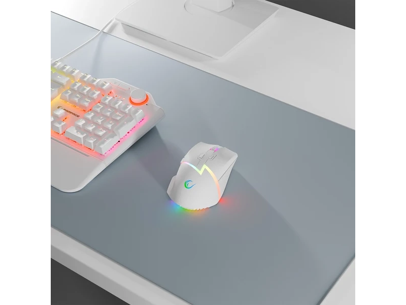 Rampage Miš DROP M3 V2 bijeli gaming 4.000 DPI, RGB, Huano svičevi