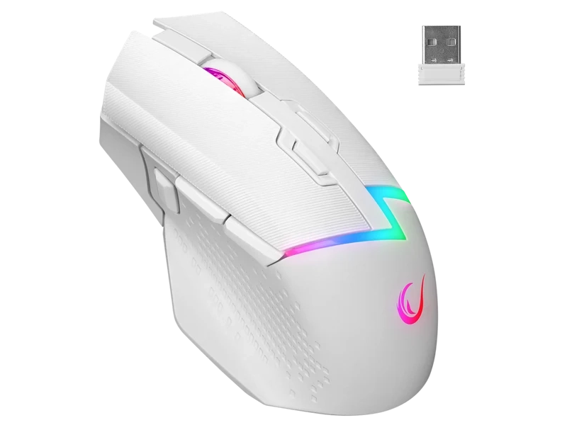 Rampage Miš DROP M3 V2 bijeli gaming 4.000 DPI, RGB, Huano svičevi