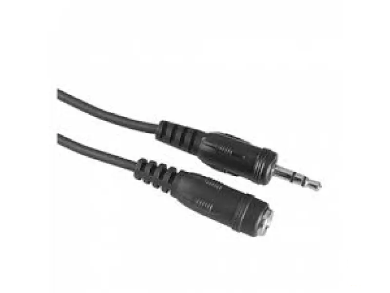 E-GREEN Kabl Audio 3.5mm stereo - 3.5mm stereo M/F (nastavak) 3m crni