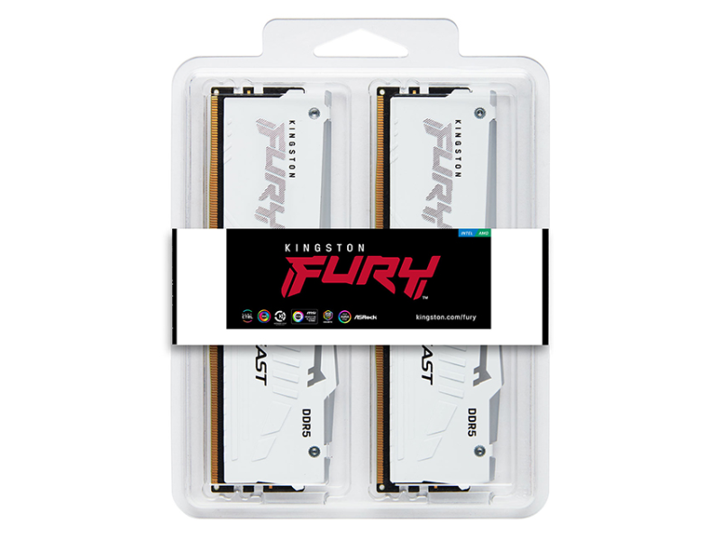 KINGSTON DIMM DDR5 64GB (2x32GB kit) 5600MT/s KF556C36BWEAK2-64 Fury Beast RGB White Expo