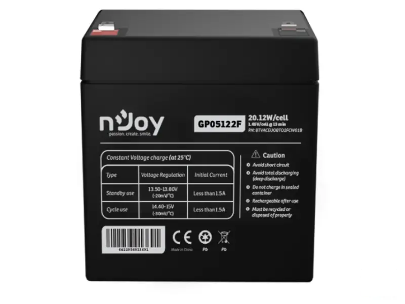 NJOY GP05122F baterija za UPS 12V 5Ah (BTVACEUOBTO2FCW01B) 