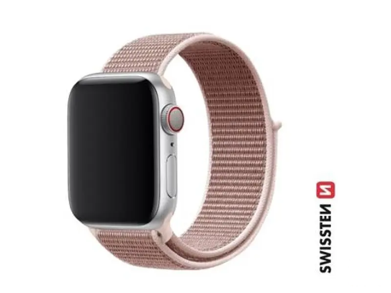 Swissten Nylon band for Apple watch, rose gold (42, 44, 45, 49) mm