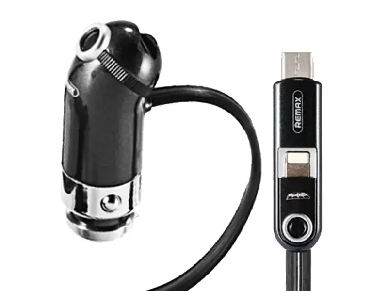REMAX Auto punjač RC-C211 2.4A za iPhone & USB tip C crni 