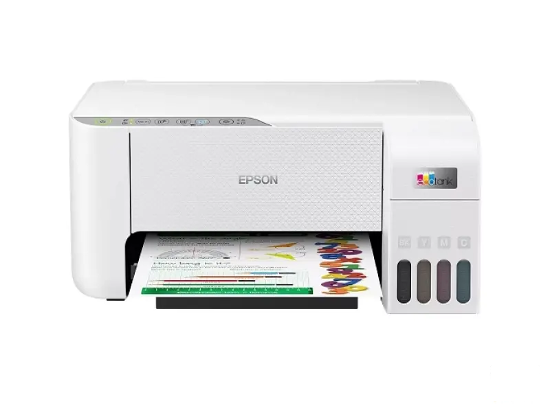 EPSON C11CJ67436 EcoTank L3276 Color AiO A4, (nasljednik modela L3156), Print 33/15 ppm 5760 x1440dpi,Copy,Scan (1200x2400dpi),Borderless print,Wireless+USB,Wi-fi Direct,Smart Panel,WHITE (4 x 65ml: u pakovanju dolazi 2x Black 103 and 1x Cyan 103, Magenta 103, Yellow 103)