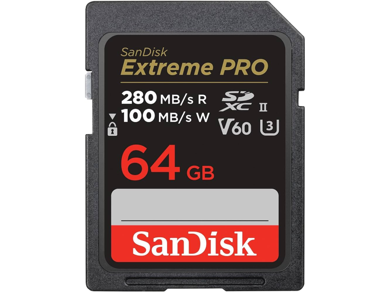 SanDisk Extreme PRO SDXC UHS-II Card - 64GB Up to read/write 280/100 MB/s