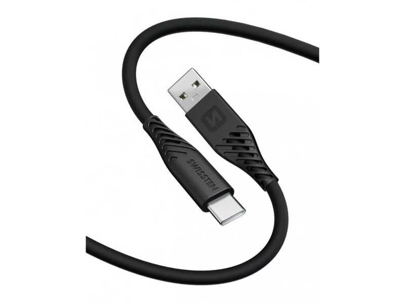Swissten DATA CABLE SOFT SILICONE USB-C / USB-C 1.5 M 60W BLACK