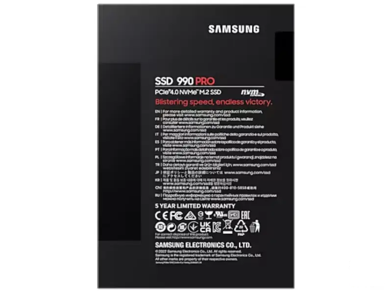 SAMSUNG 4TB M.2 NVMe MZ-V9P4T0BW 990 Pro Series SSD 