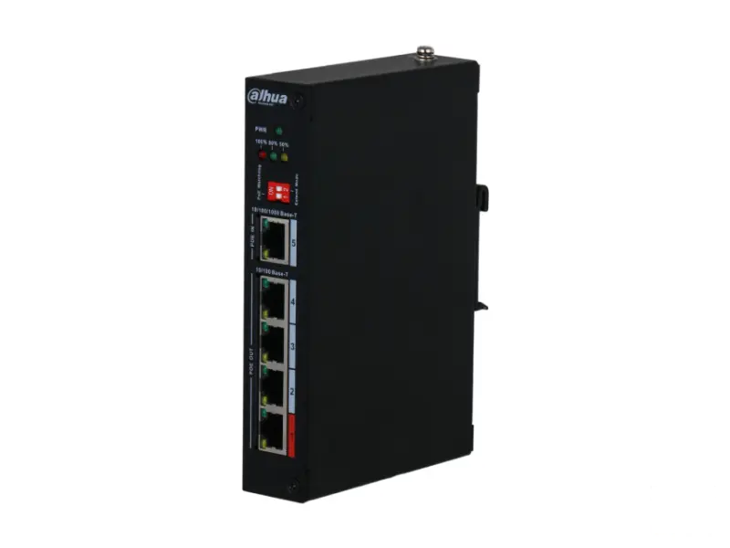 DAHUA PFT1500 5-Port PoE Extender with 4-Port PoE Out and 1-Port PoE In 