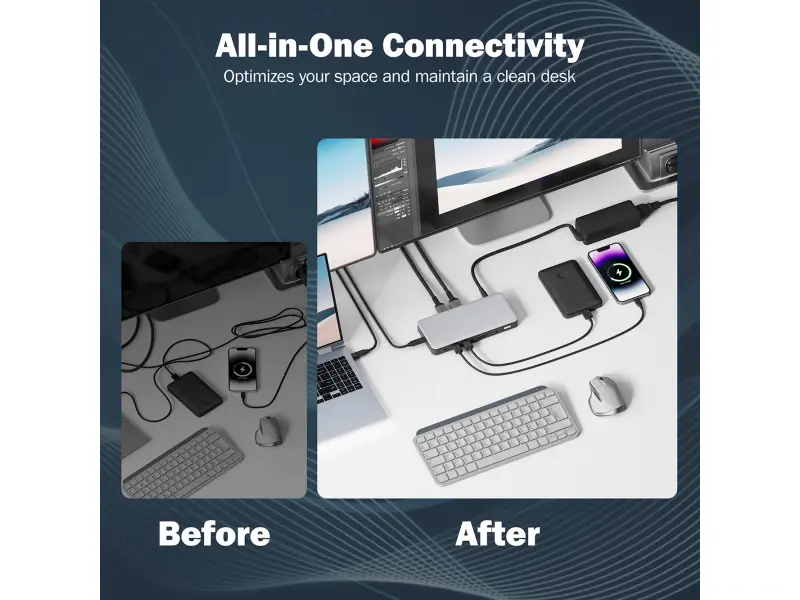 Digitus Dock 11-Port, 2x HDMI, DP, 2x USB-A, USB Type-C, RJ45, DC, Audio