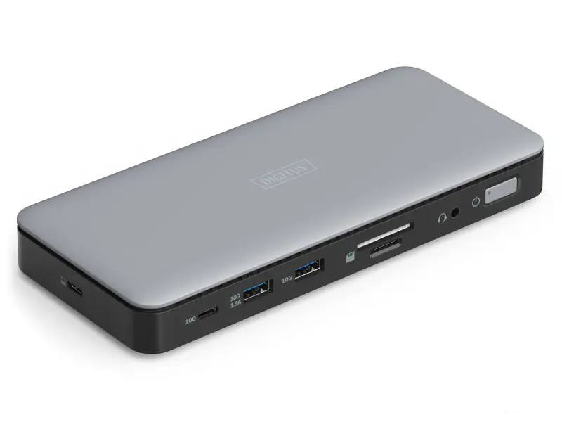 Digitus Dock 11-Port, 2x HDMI, DP, 2x USB-A, USB Type-C, RJ45, DC, Audio