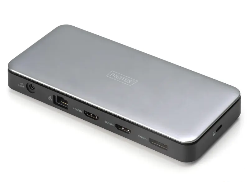 Digitus Dock 11-Port, 2x HDMI, DP, 2x USB-A, USB Type-C, RJ45, DC, Audio