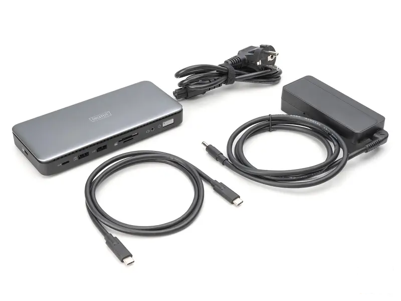 Digitus Dock 11-Port, 2x HDMI, DP, 2x USB-A, USB Type-C, RJ45, DC, Audio