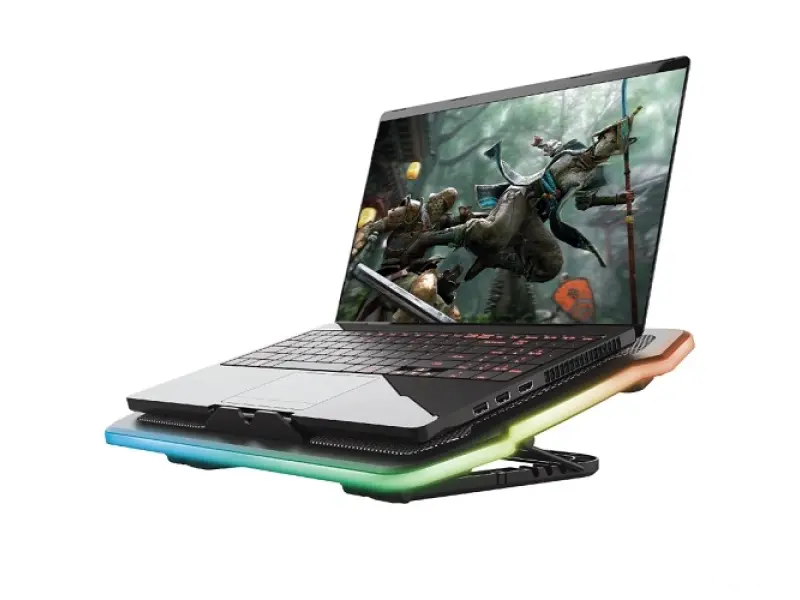 TRUST GXT 1126 AURA Multicolour-Illuminated Laptop Cooling Stand, Max. laptop size 17"