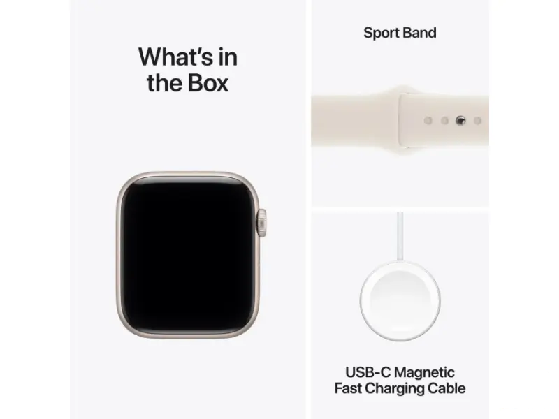 APPLE Watch SE 3 GPS 44mm Starlight Aluminium Case with Starlight Sport Band - M/L (mehj4et/a) 