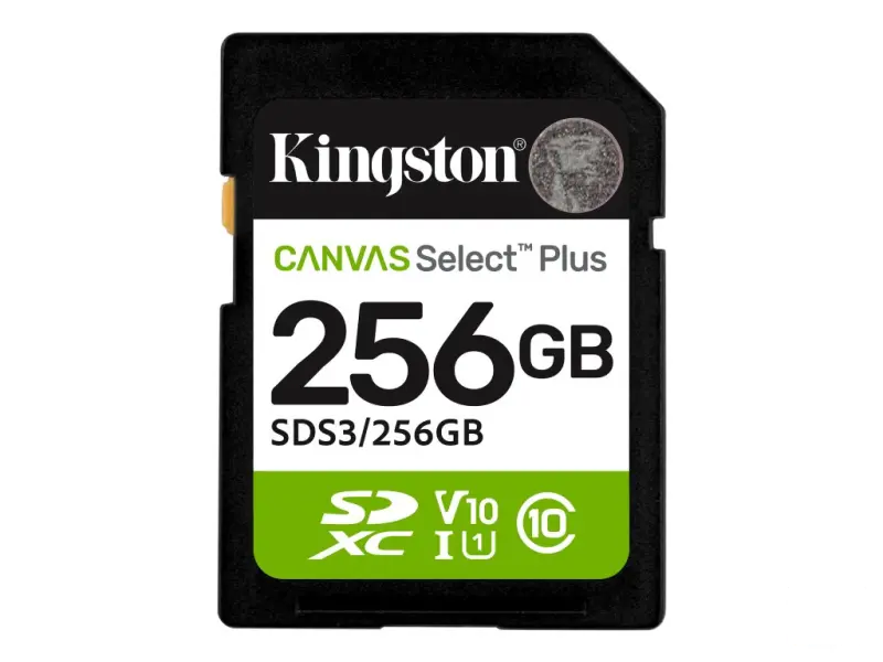 KINGSTON SDXC Card 256GB CANVAS Select Plus C10, UHS-I, V10, up to 150 MB/s