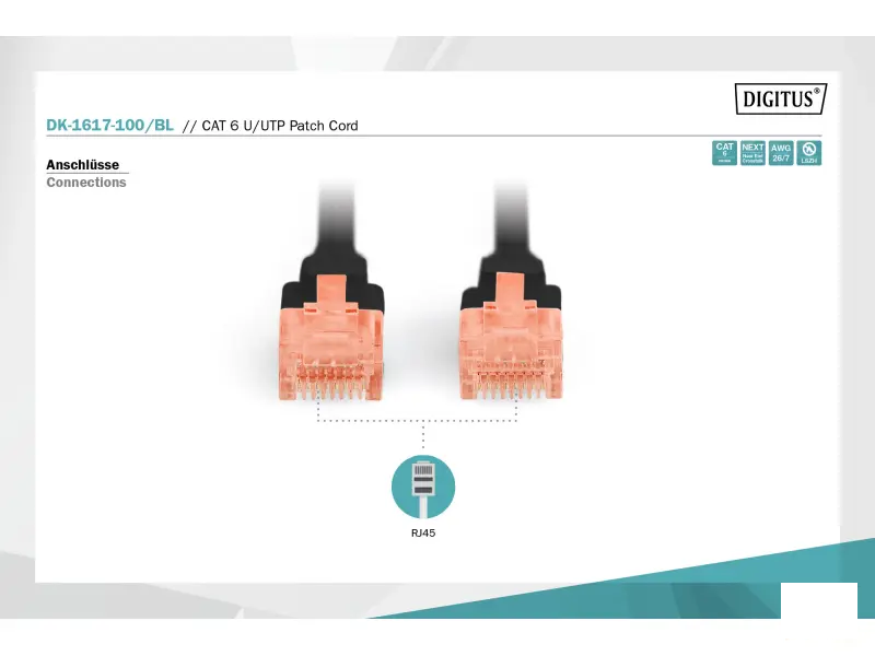 Digitus Kabl UTP patch CAT6 10m crni