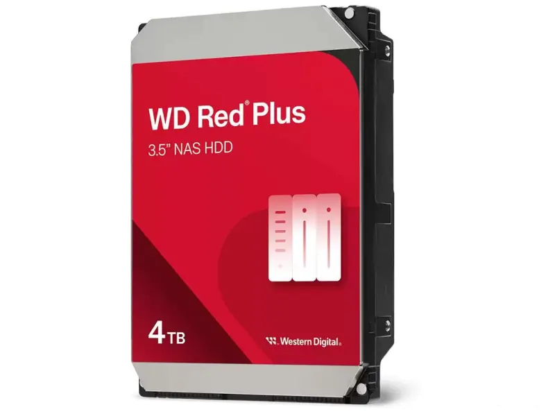WD RED PLUS NAS HDD 4TB, 3.5", 5400 rpm, 128MB cache, up to 180MB/s transfer rate