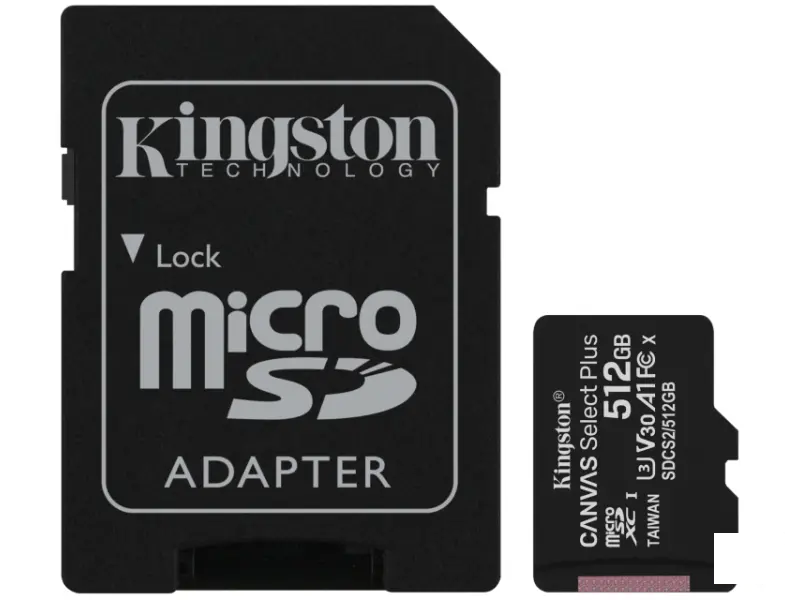 KINGSTON Memorijska kartica A1 MicroSDXC 512GB 100R class 10 SDCS2/512GB + adapter 