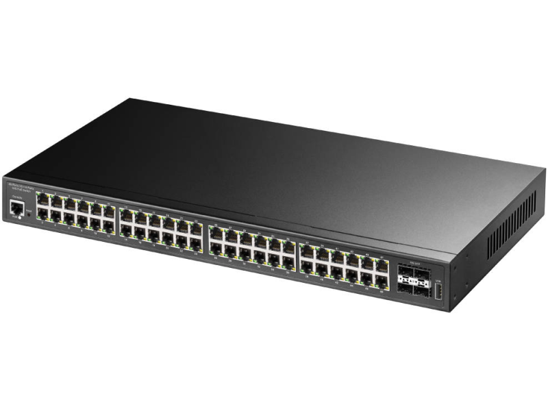 CUDY Switch GS2048PS4-720W 48x 10/100/1000Mbps RJ45 ports + 4x 10G SFP+, 720W PoE, Metal, Rackmount