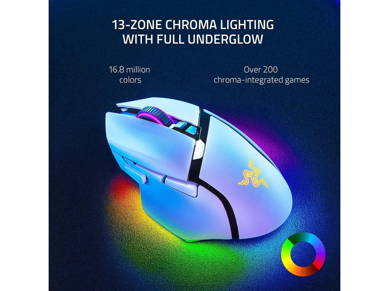 Razer Basilisk V3 RZ01-04620200-R3G1, zicani gejmerski mis,Bijeli